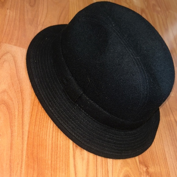BROOKS BROTHERS Black Fedora Hat WOOL.. sz L - Picture 2 of 5